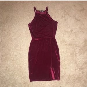 Bodycon Velvet Dress with slit